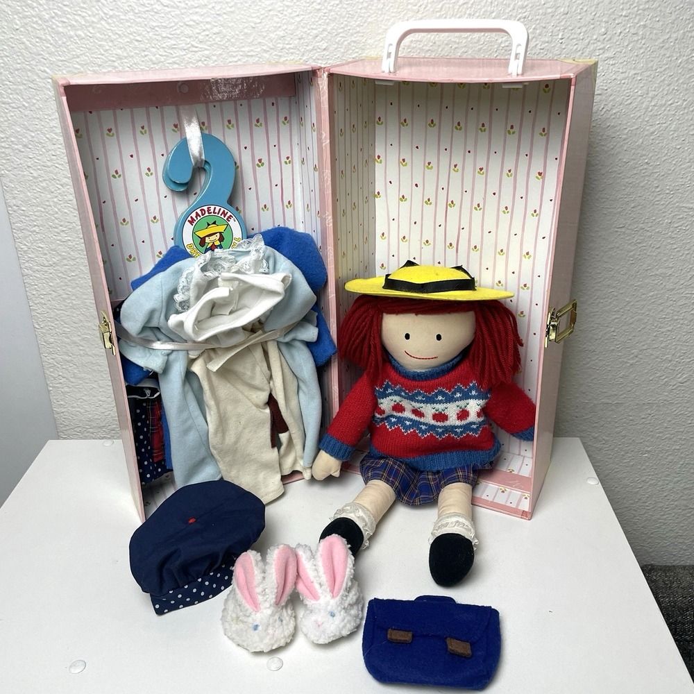 Vintage 1990 Eden Madeline Soft Doll Carry Case Clothes Outfits Accessories
